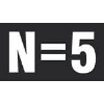 N=5