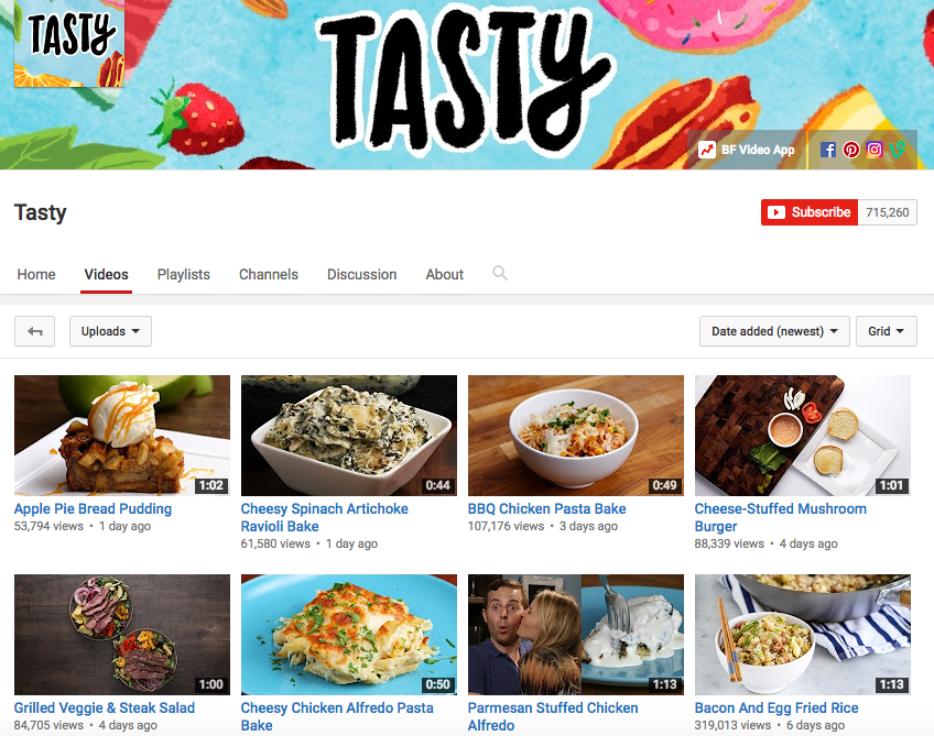 Het profiel van de Youtube kanaal als content marketingvoorbeeld